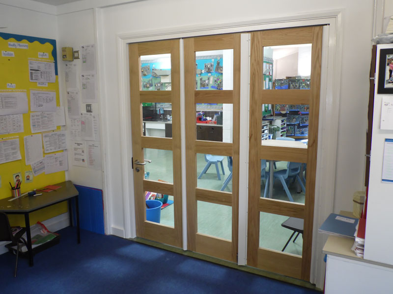 School Bi Fold Door Installation - Waller Services - Kent