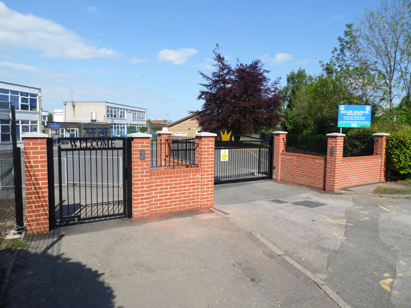 Primary School Automated Entrance Gates Installation - Waller Building Services - Kent