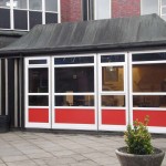 Window Installation Including Red Infill Panels - Waller Building & Glazing Services- Kent Builders