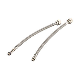 1/2" x 15mm Flexible Tap Connectors Bathroom Compression Flexi Hose Pipes